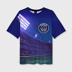 Женская футболка оверсайз PSG ночное поле