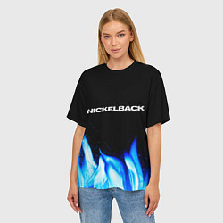 Футболка оверсайз женская Nickelback blue fire, цвет: 3D-принт — фото 2