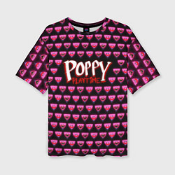 Футболка оверсайз женская Poppy Playtime - Kissy Missy Pattern - Huggy Wuggy, цвет: 3D-принт