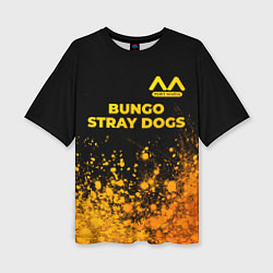 Футболка оверсайз женская Bungo Stray Dogs - gold gradient: символ сверху, цвет: 3D-принт