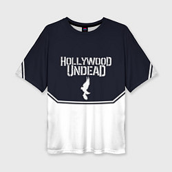Женская футболка оверсайз Hollywood Undead краска