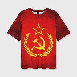 Женская футболка оверсайз СССР - старый флаг