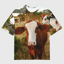 Футболка оверсайз женская Милая коровка, цвет: 3D-принт