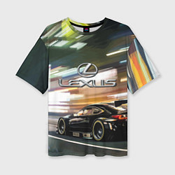 Женская футболка оверсайз Lexus - скорость режим