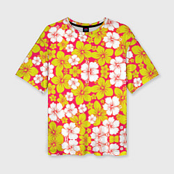 Женская футболка оверсайз Hawaiian kaleidoscope