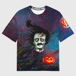 Женская футболка оверсайз Голова зомби
