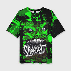 Футболка оверсайз женская Slipknot - green monster по, цвет: 3D-принт