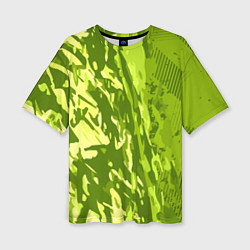 Футболка оверсайз женская Зеленый абстрактный камуфляж, цвет: 3D-принт