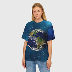 Футболка оверсайз женская Планета Земля, цвет: 3D-принт — фото 2