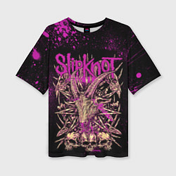 Женская футболка оверсайз Slipknot pink