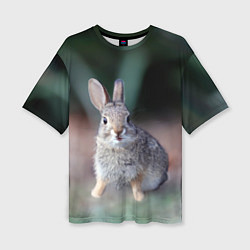Женская футболка оверсайз Малыш кролик