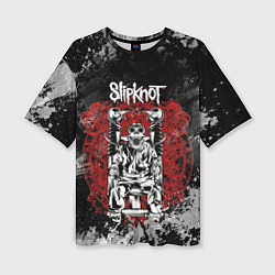 Футболка оверсайз женская Slipknot скелет, цвет: 3D-принт