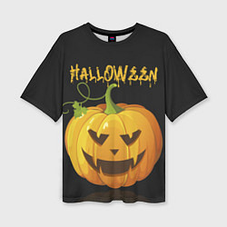 Женская футболка оверсайз Halloween : тыква