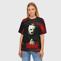 Футболка оверсайз женская Slipknot black & red, цвет: 3D-принт — фото 2