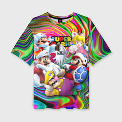 Женская футболка оверсайз Super Mario - Gaming aesthetics - Collage