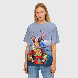Футболка оверсайз женская Кролик в китайском халате, цвет: 3D-принт — фото 2