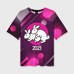 Футболка оверсайз женская Кролики 2023, цвет: 3D-принт