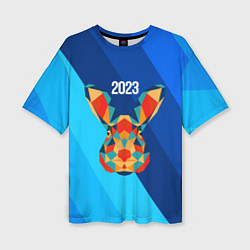 Футболка оверсайз женская Кролик из мозаики 2023, цвет: 3D-принт