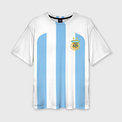 Футболка оверсайз женская Сборная Аргентины ЧМ 2022, цвет: 3D-принт