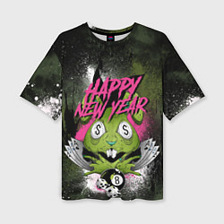 Футболка оверсайз женская Geen rabbit happy new year, цвет: 3D-принт