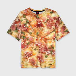 Женская футболка оверсайз Вкусная пицца