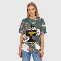 Футболка оверсайз женская Кальян и рамка на фоне дыма, цвет: 3D-принт — фото 2