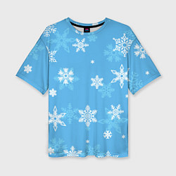 Женская футболка оверсайз Голубой снегопад
