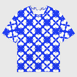 Футболка оверсайз женская Четырехлистный клевер синий, цвет: 3D-принт