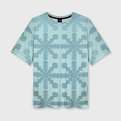 Футболка оверсайз женская Снежинки градиент, цвет: 3D-принт