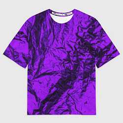 Женская футболка оверсайз Фиолетовая фольга
