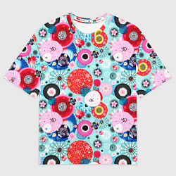 Футболка оверсайз женская Abstract flowers, цвет: 3D-принт