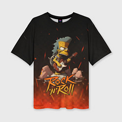 Футболка оверсайз женская Rock n roll fire Simpsons, цвет: 3D-принт