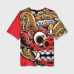 Женская футболка оверсайз Barong - Bali - tattoo