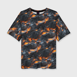 Женская футболка оверсайз Огненные волны - pattern
