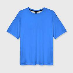 Женская футболка оверсайз Однотонный неоновый синий цвет