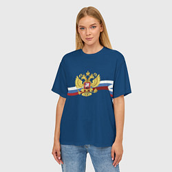 Футболка оверсайз женская Флаг России лента, цвет: 3D-принт — фото 2