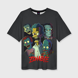 Женская футболка оверсайз Simpsons zombie