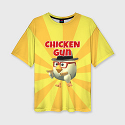 Футболка оверсайз женская Chicken Gun с пистолетами, цвет: 3D-принт
