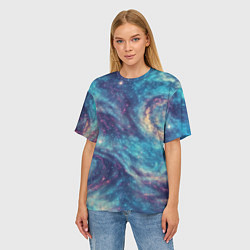Футболка оверсайз женская Путеводная звезда в космосе, цвет: 3D-принт — фото 2