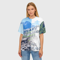 Футболка оверсайз женская Горы России, цвет: 3D-принт — фото 2