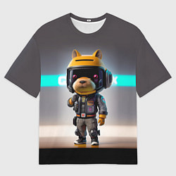 Футболка оверсайз женская Малютка-капибара - нейросеть - киберпанк, цвет: 3D-принт