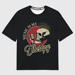 Футболка оверсайз женская Музыка моя терапия, цвет: 3D-принт