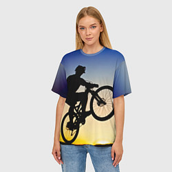 Футболка оверсайз женская Прыжок велосипедиста, цвет: 3D-принт — фото 2