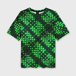 Футболка оверсайз женская Яркие зеленые точки, цвет: 3D-принт
