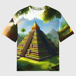 Футболка оверсайз женская Пирамида индейцев майя, цвет: 3D-принт