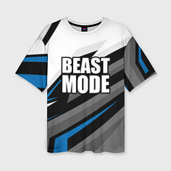 Футболка оверсайз женская Beast mode - blue sport, цвет: 3D-принт