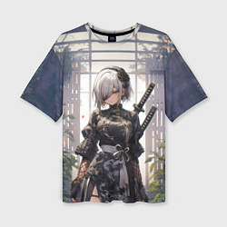 Футболка оверсайз женская Nier automata девушка с мечами, цвет: 3D-принт