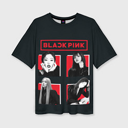 Женская футболка оверсайз Blackpink retro girls