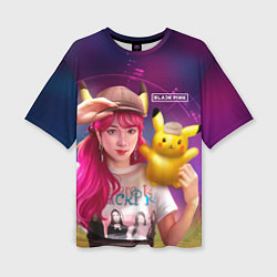 Футболка оверсайз женская Jisoo and Pikachu, цвет: 3D-принт