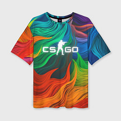 Футболка оверсайз женская Cs Go Logo Color, цвет: 3D-принт